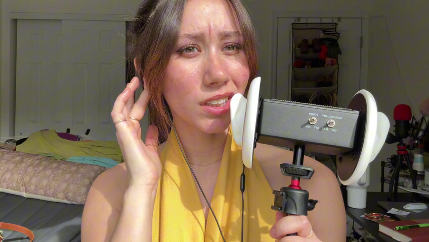 Dakota b ASMR – 3dio: Geräusche von feuchtem vs. trockenem Mund