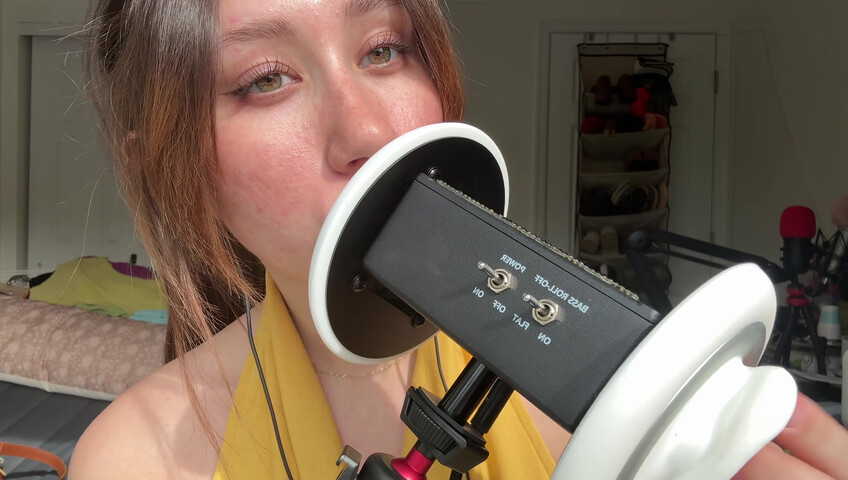 Dakota b ASMR – 3dio: Geräusche von feuchtem vs. trockenem Mund
