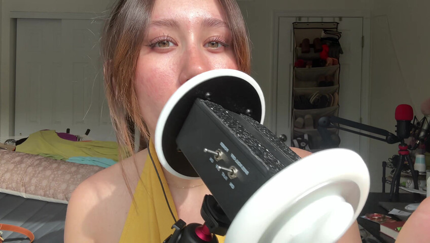 Dakota b ASMR – 3dio: Geräusche von feuchtem vs. trockenem Mund