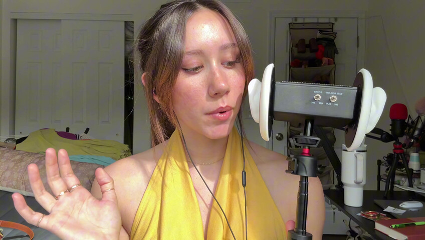 Dakota b ASMR – 3dio: Geräusche von feuchtem vs. trockenem Mund