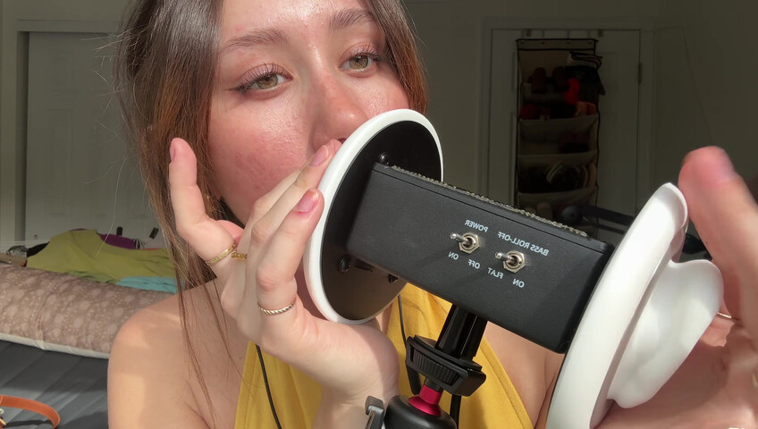 Dakota b ASMR – 3dio: Geräusche von feuchtem vs. trockenem Mund