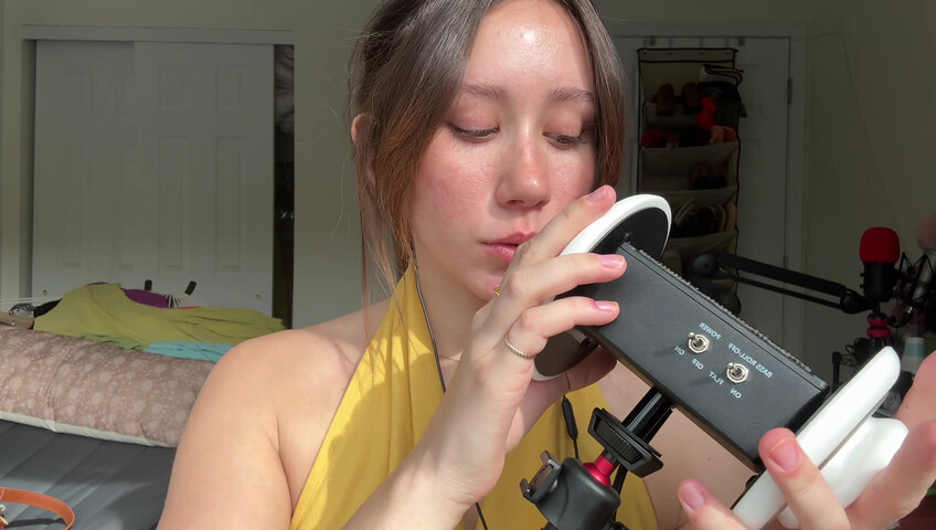 Dakota b ASMR – 3dio: Geräusche von feuchtem vs. trockenem Mund