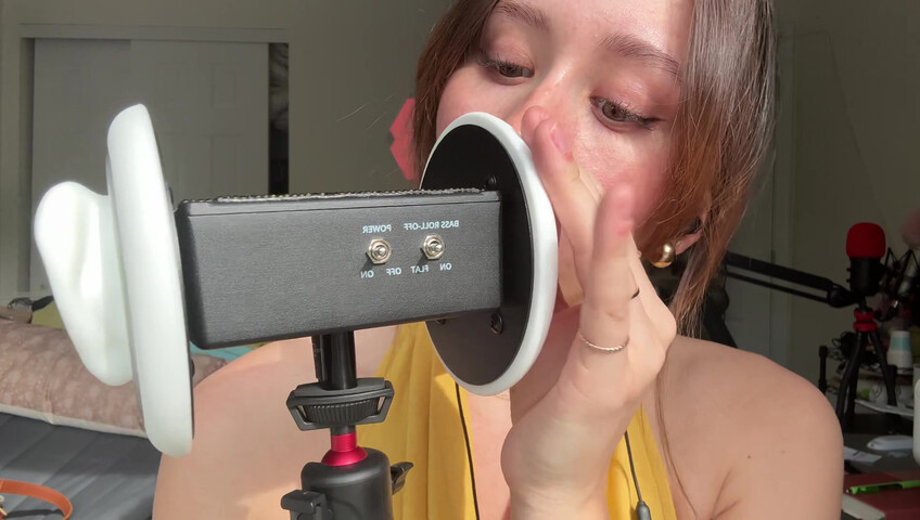 Dakota b ASMR – 3dio: Geräusche von feuchtem vs. trockenem Mund
