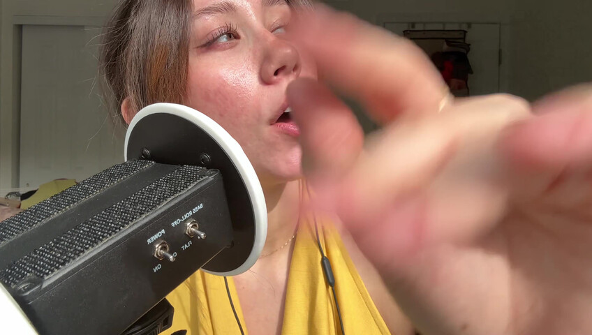 Dakota b ASMR – 3dio: Geräusche von feuchtem vs. trockenem Mund