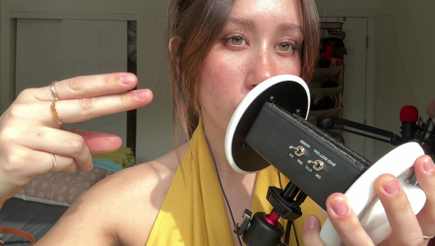 Dakota b ASMR – 3dio: Geräusche von feuchtem vs. trockenem Mund