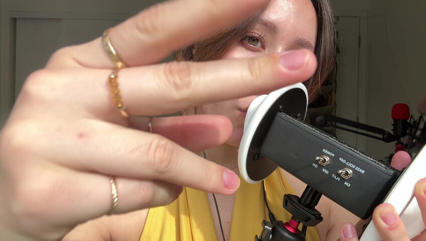 Dakota b ASMR – 3dio: Geräusche von feuchtem vs. trockenem Mund