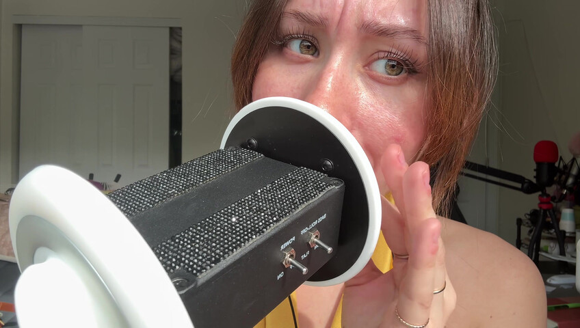 Dakota b ASMR – 3dio: Geräusche von feuchtem vs. trockenem Mund