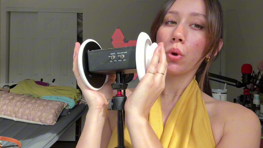 Dakota b ASMR – 3dio: Geräusche von feuchtem vs. trockenem Mund