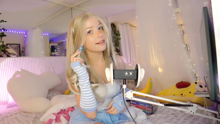 Dollblush ASMR - 28 April 2026 - Mouth Sounds Lipgloss Outfit Fabric Triggers Ear cup.