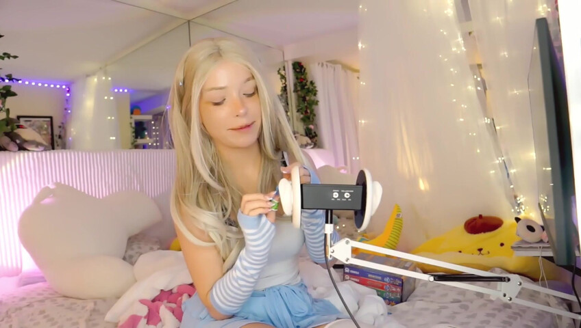 Dollblush ASMR - 28 April 2026 - Mouth Sounds Lipgloss Outfit Fabric Triggers Ear cup.