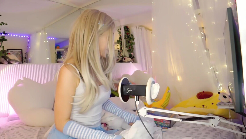 Dollblush ASMR - 28 April 2026 - Mouth Sounds Lipgloss Outfit Fabric Triggers Ear cup.