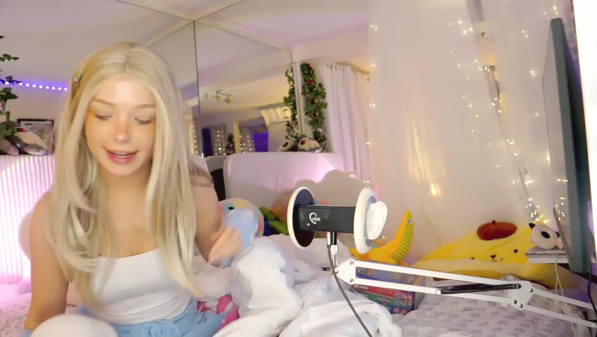 Dollblush ASMR - 28 April 2026 - Mouth Sounds Lipgloss Outfit Fabric Triggers Ear cup.