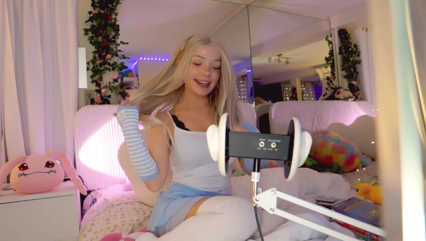 Dollblush ASMR - 28 April 2026 - Mouth Sounds Lipgloss Outfit Fabric Triggers Ear cup.
