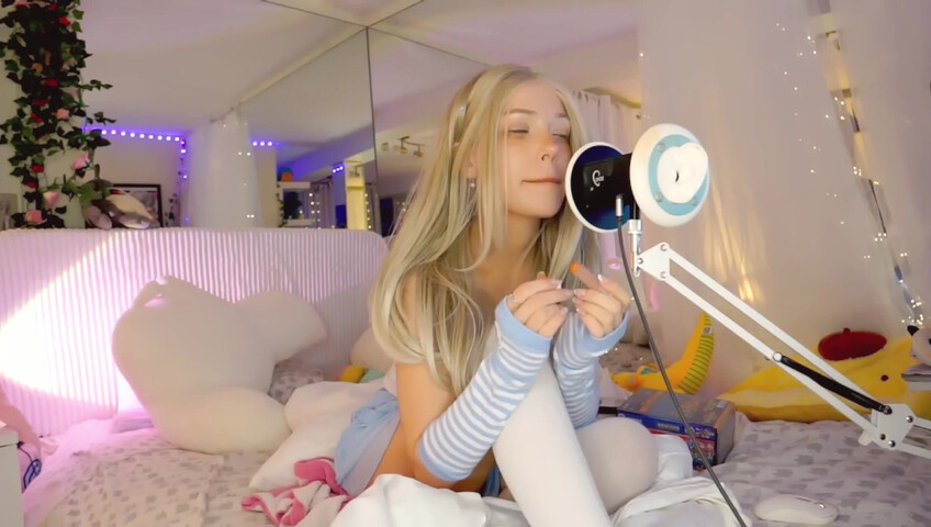 Dollblush ASMR - 28 April 2026 - Mouth Sounds Lipgloss Outfit Fabric Triggers Ear cup.