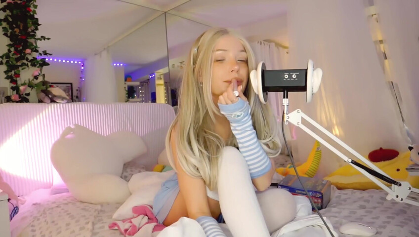 Dollblush ASMR - 28 April 2026 - Mouth Sounds Lipgloss Outfit Fabric Triggers Ear cup.