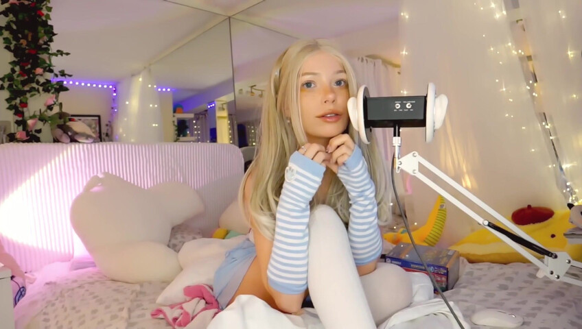 Dollblush ASMR - 28 April 2026 - Mouth Sounds Lipgloss Outfit Fabric Triggers Ear cup.