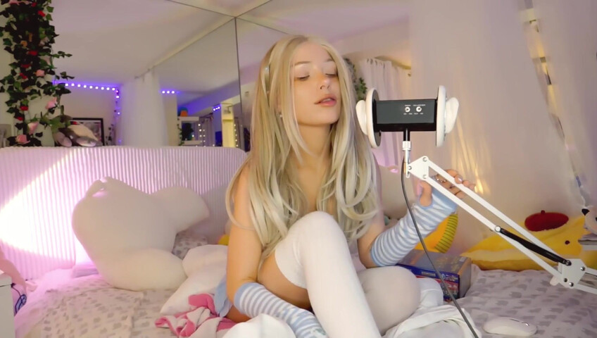 Dollblush ASMR - 28 April 2026 - Mouth Sounds Lipgloss Outfit Fabric Triggers Ear cup.