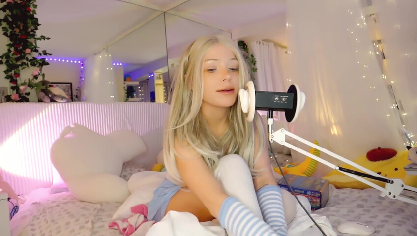 Dollblush ASMR - 28 April 2026 - Mouth Sounds Lipgloss Outfit Fabric Triggers Ear cup.