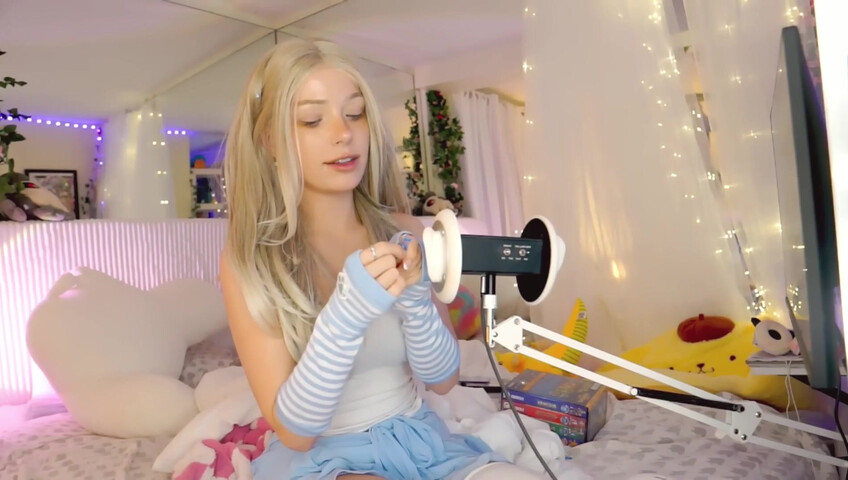 Dollblush ASMR - 28 April 2026 - Mouth Sounds Lipgloss Outfit Fabric Triggers Ear cup.