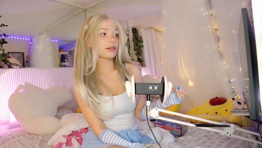 Dollblush ASMR - 28 April 2026 - Mouth Sounds Lipgloss Outfit Fabric Triggers Ear cup.