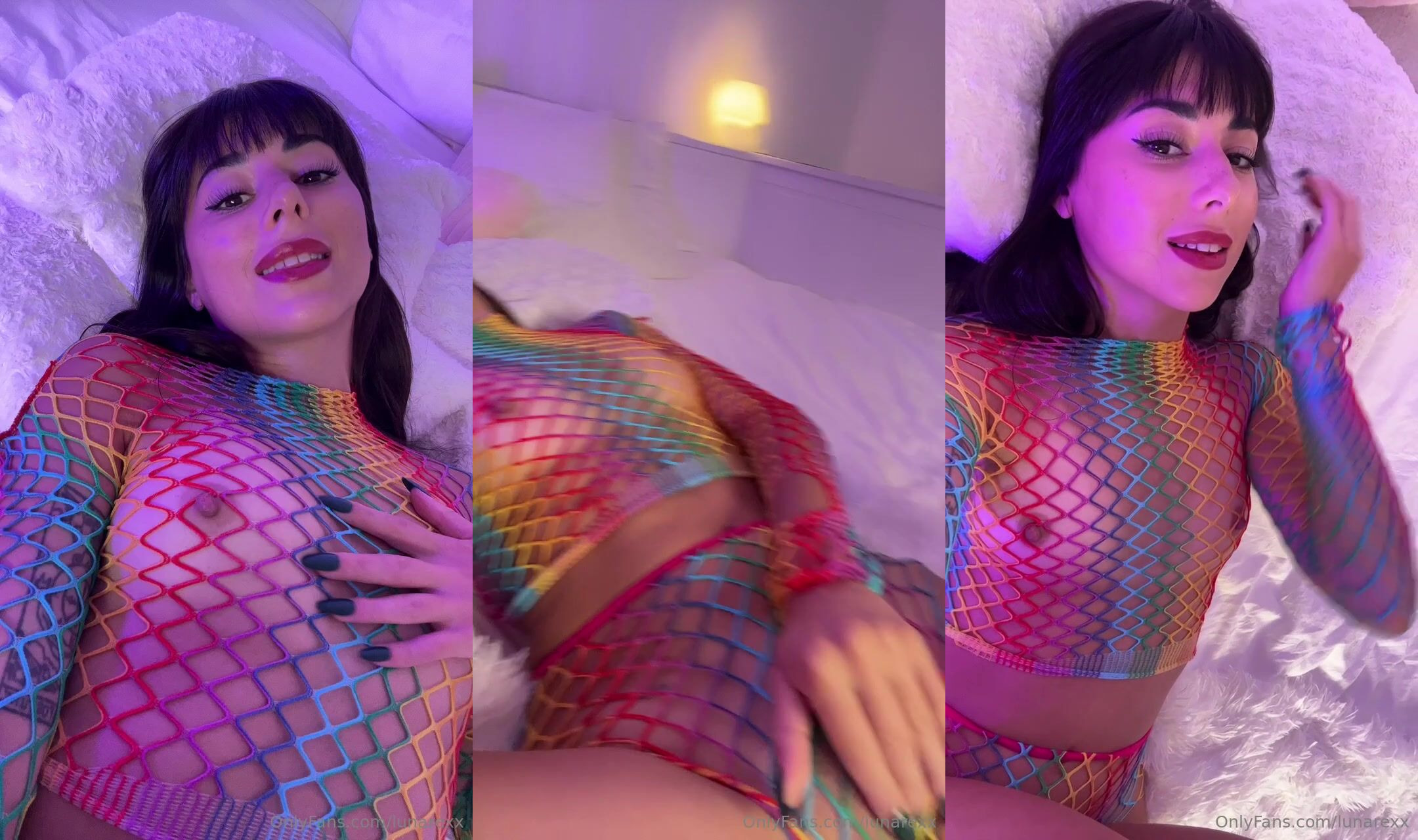 LunaRexx - See My Hard Nipples & Pussy Through Fishnet