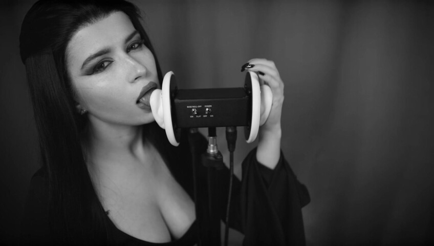 Lerka ASMRka - Halloween ASMR Morticia Addams | Ear licking