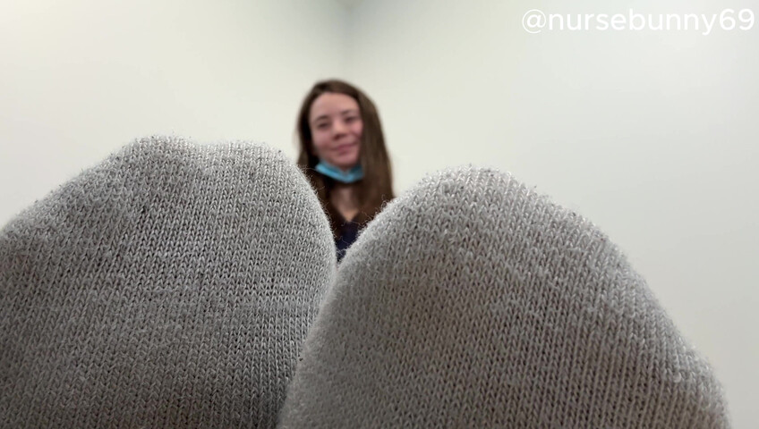 Nursebunny69 - Smell My Stinky Socks and Toes with a Tape Gag 4K