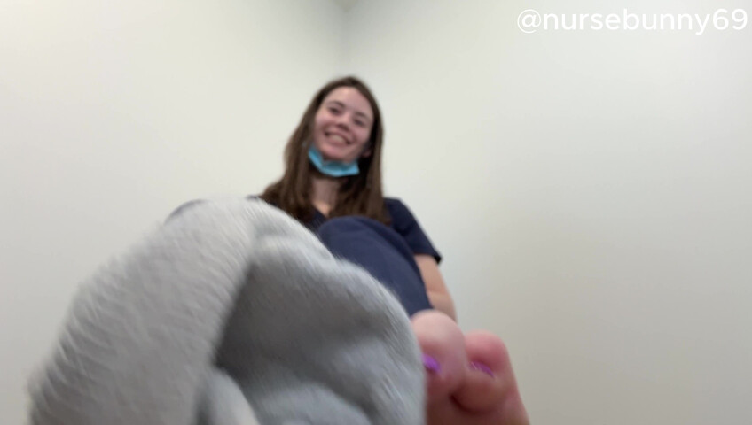 Nursebunny69 - Smell My Stinky Socks and Toes with a Tape Gag 4K