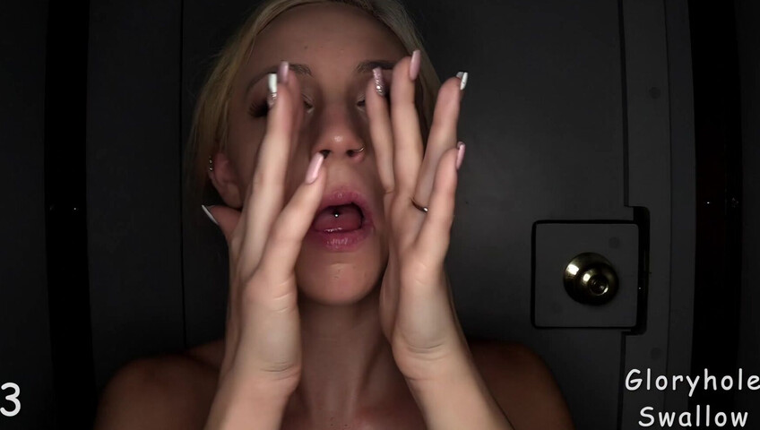 Gloryhole Swallow - Gretchen's 1st Visit