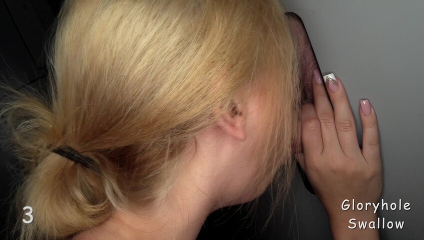 Gloryhole Swallow - Gretchen's 1st Visit