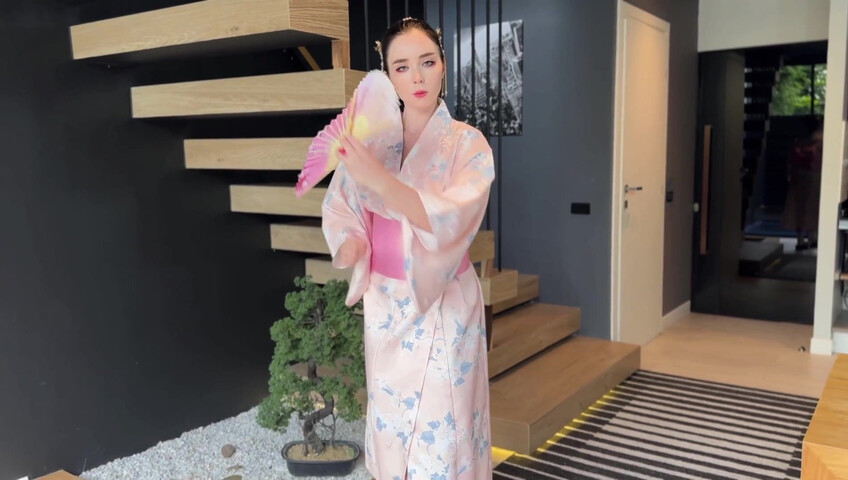 Sweetie Fox - Fucked Blue-eyed Geisha in All Poses and Cum in her Mouth