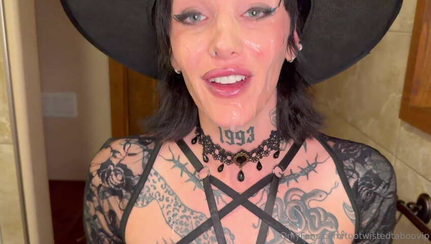 Kitty Quinn / Tootwistedtaboo - Goth Witch Step-Sis Gets Coated in Cum at Halloween Party