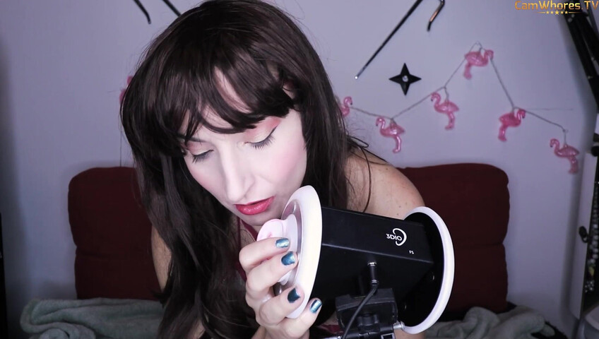 Magical Star ASMR - Girlfriend in teasing lingerie plays with herself and ear licking