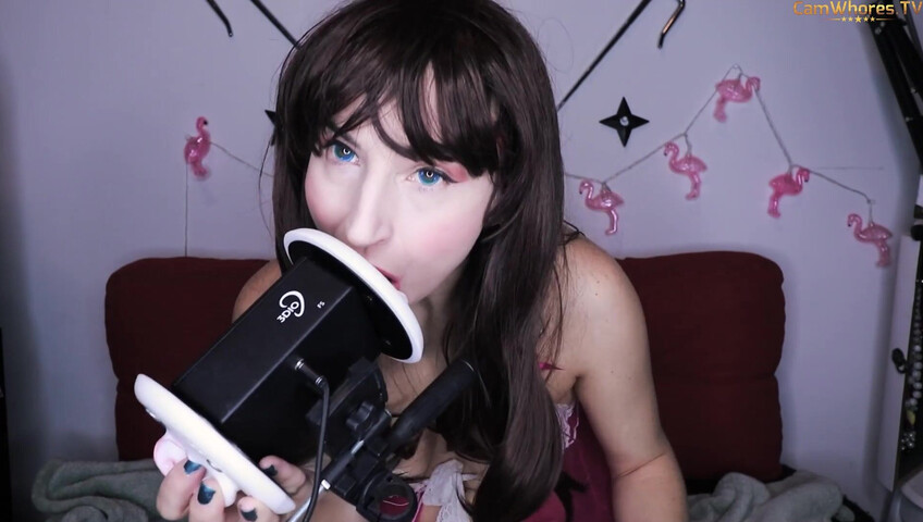 Magical Star ASMR - Girlfriend in teasing lingerie plays with herself and ear licking