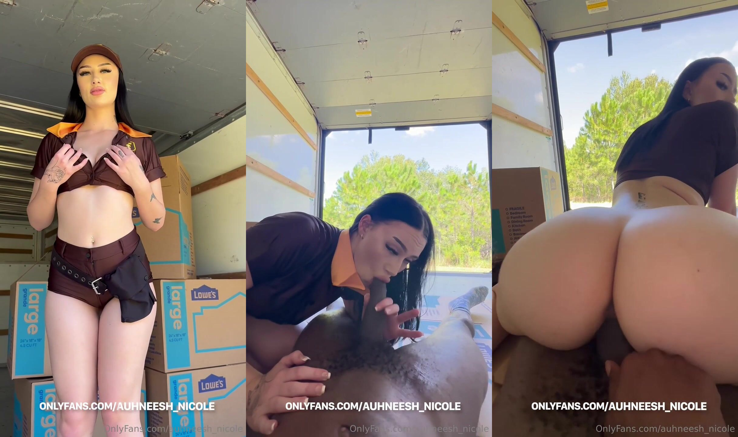 Auhneesh Nicole - Fuck In UPS Delivery Truck With BBC