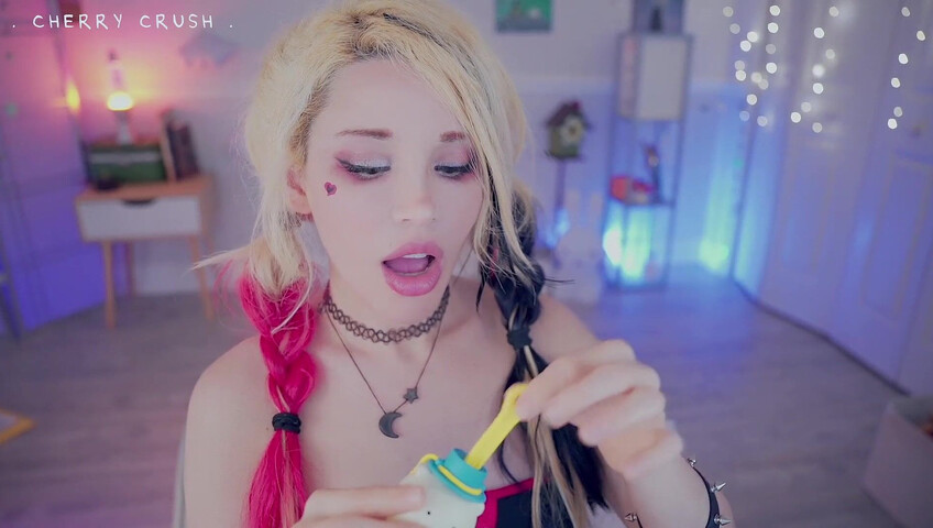 MyCherryCrush - NEW ASMR Harley Quinn | Wet Pussy Sounds | Glass Toys & Buttplugs | Dirty Talking & moaning | Spit play & Tingly Wet Tongue Sounds