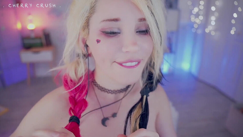MyCherryCrush - NEW ASMR Harley Quinn | Wet Pussy Sounds | Glass Toys & Buttplugs | Dirty Talking & moaning | Spit play & Tingly Wet Tongue Sounds