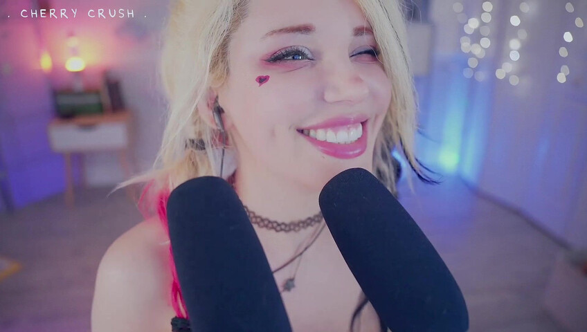 MyCherryCrush - NEW ASMR Harley Quinn | Wet Pussy Sounds | Glass Toys & Buttplugs | Dirty Talking & moaning | Spit play & Tingly Wet Tongue Sounds