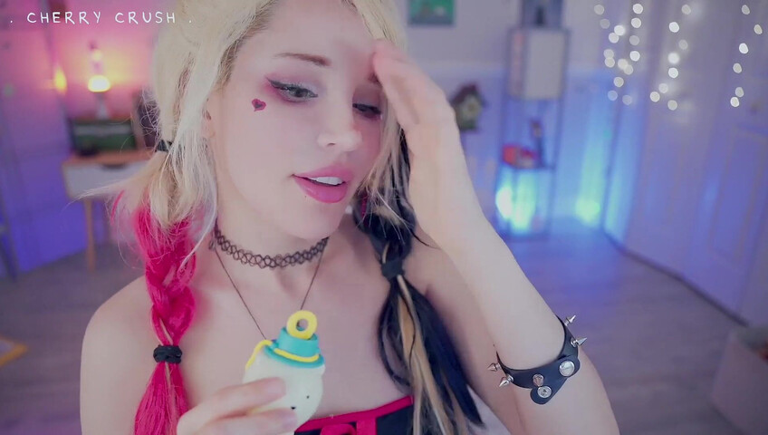 MyCherryCrush - NEW ASMR Harley Quinn | Wet Pussy Sounds | Glass Toys & Buttplugs | Dirty Talking & moaning | Spit play & Tingly Wet Tongue Sounds