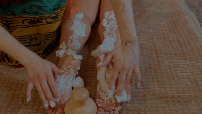 ASMR Massage - Breasts to Back Massage with Foam by Yolana to LIna