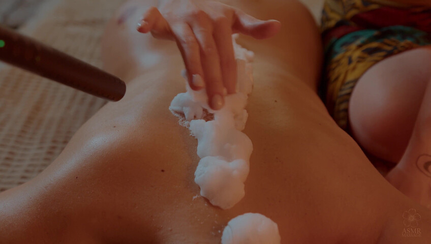 ASMR Massage - Breasts to Back Massage with Foam by Yolana to LIna