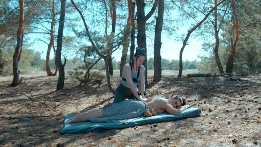 ASMR Massage - Back Outdoor Massage by Anna POV to Sonya