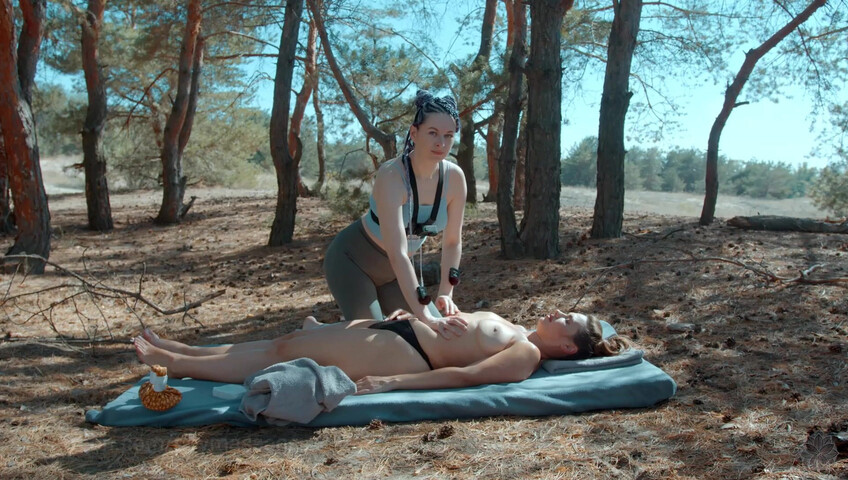 ASMR Massage - Back Outdoor Massage by Anna POV to Sonya