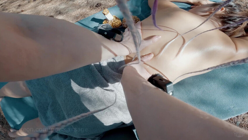 ASMR Massage - Back Outdoor Massage by Anna POV to Sonya