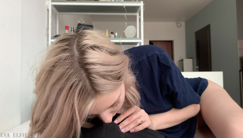 Eva Elfie Creams On Her Guy's Cock And Eats His Cum - 4K - American