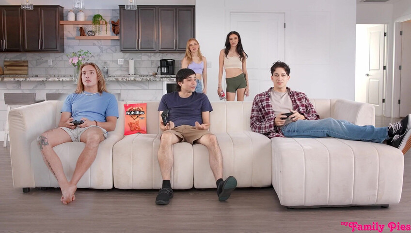 Demi Hawks & SawyerCassidy3x Fuck Their Stepbro - Blowjob - Sex - Threesome - Lesbian - Roleplay - Blonde - Black Hair - Small Tits - Stepsister - Stepbrother