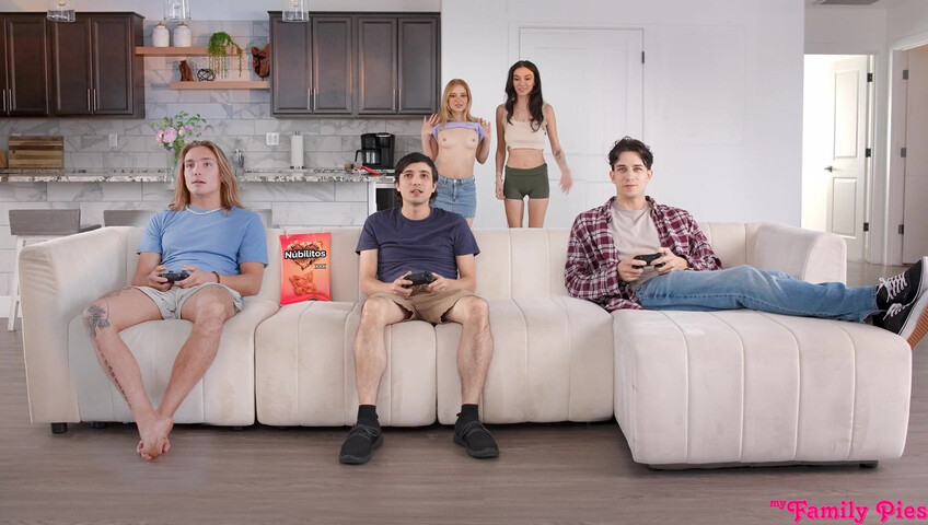 Demi Hawks & SawyerCassidy3x Fuck Their Stepbro - Blowjob - Sex - Threesome - Lesbian - Roleplay - Blonde - Black Hair - Small Tits - Stepsister - Stepbrother