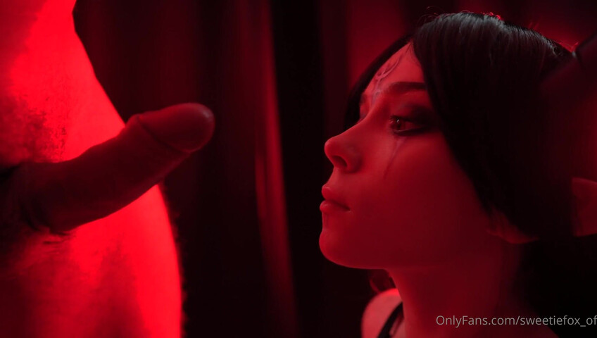 Une renarde diaboliquement sexy se fait baiser dans une chambre rouge - fellation - sexe - baise - américaine - fellation américaine