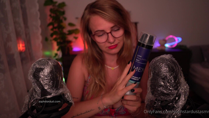 Soph Stardust ASMR - 15 August 2021 - Playing with shaving cream on the mic and on Tits
