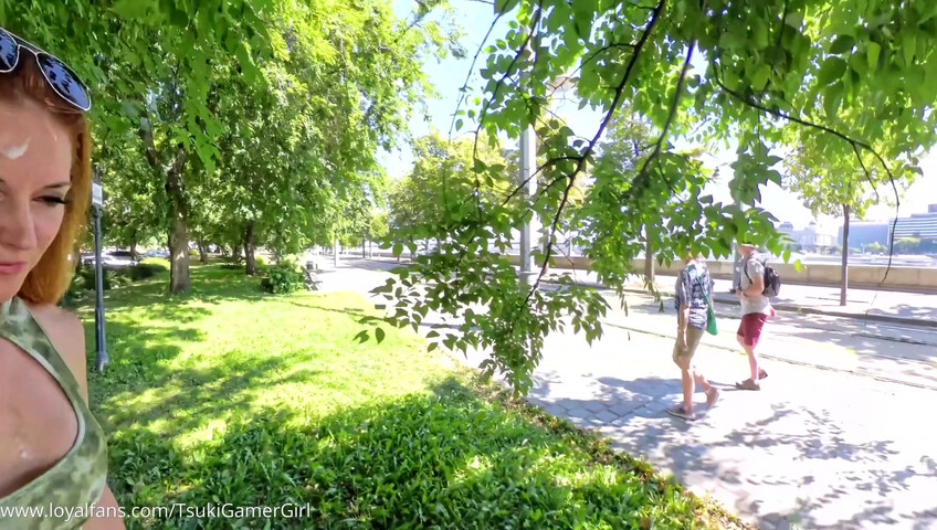TsukiGamerGirl - Cumwalk on the Danube promenade
